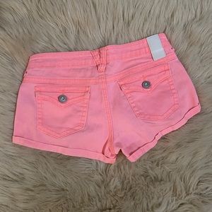 Shorts from vanity size 27 but fit like a size 25. Hot pink